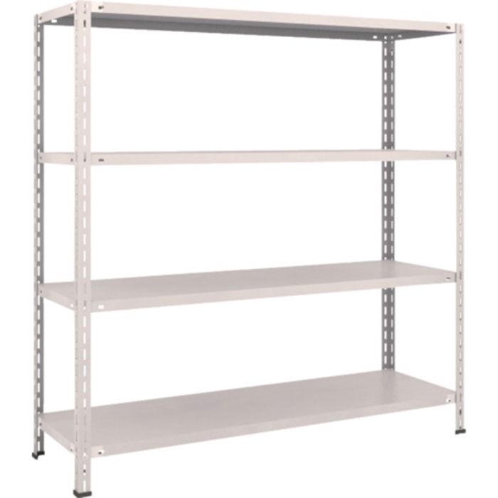 TRUSCO スチールラック 軽量棚 中棚ボルトレス型1500X450X1500 4段 ネオグレー(Tcode:5038260)