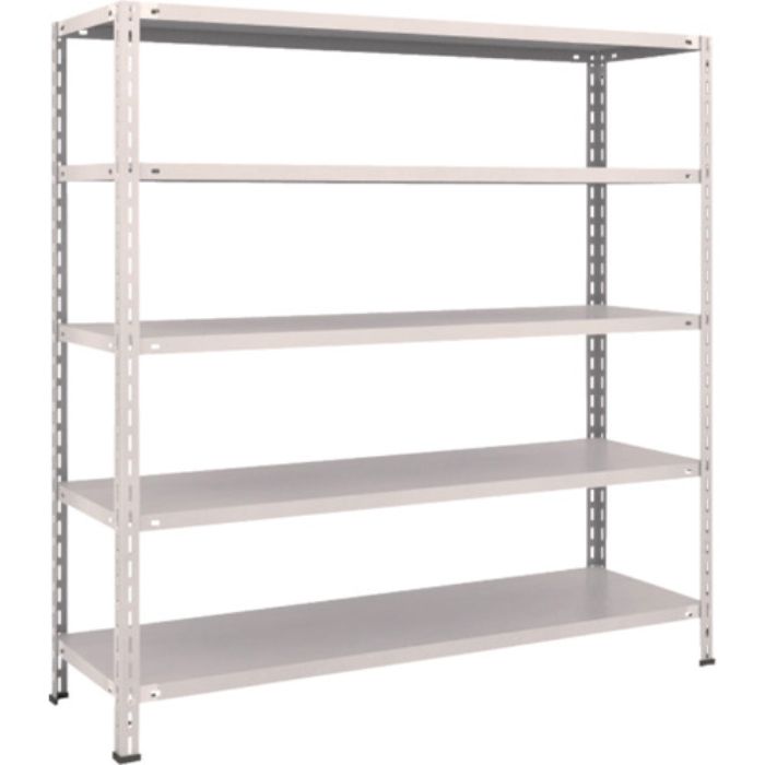 TRUSCO スチールラック 軽量棚 中棚ボルトレス型1500X450X1500 5段 ネオグレー(Tcode:5038278)