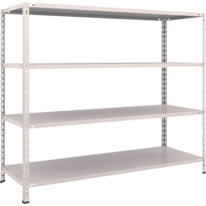 TRUSCO スチールラック 軽量棚 中棚ボルトレス型1800X600X1500 4段 ネオグレー(Tcode:5025486)