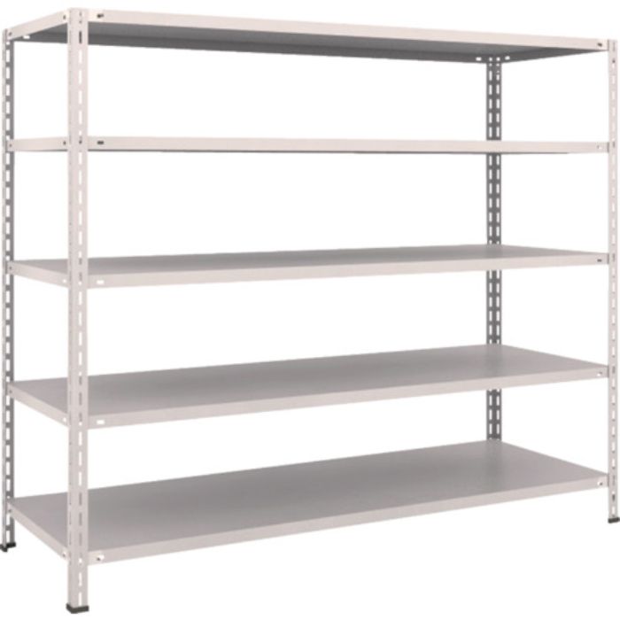 TRUSCO スチールラック 軽量棚 中棚ボルトレス型1800X600X1500 5段 ネオグレー(Tcode:5025494)