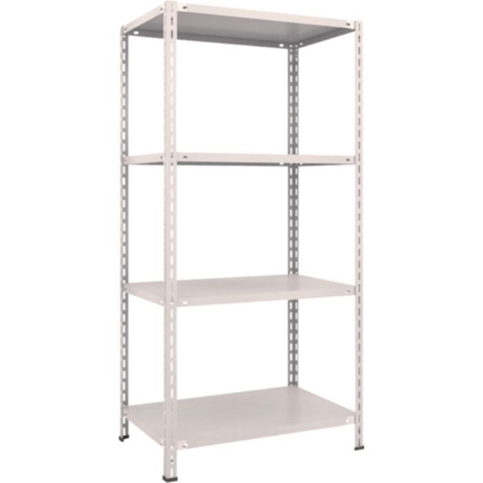 TRUSCO スチールラック 軽量棚 中棚ボルトレス型 875X600X1800 4段 ネオグレー(Tcode:5038341)