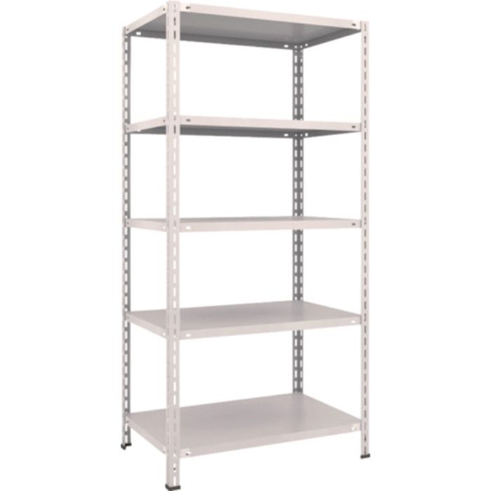 TRUSCO スチールラック 軽量棚 中棚ボルトレス型 875X600X1800 5段 ネオグレー(Tcode:5038359)