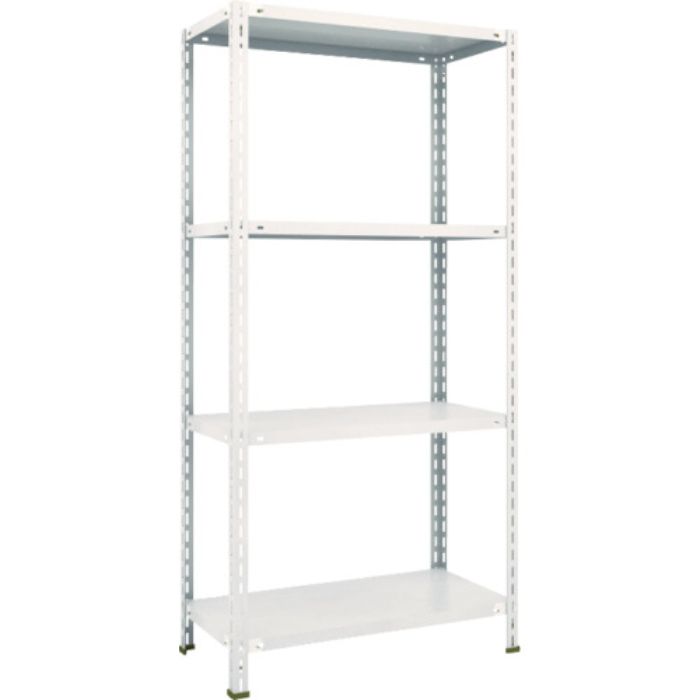 TRUSCO スチールラック 軽量棚 中棚ボルトレス型 875X450X1800 4段 ネオグレー(Tcode:5038324)