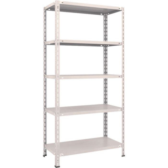 TRUSCO スチールラック 軽量棚 中棚ボルトレス型 875X450X1800 5段 ネオグレー(Tcode:5038332)