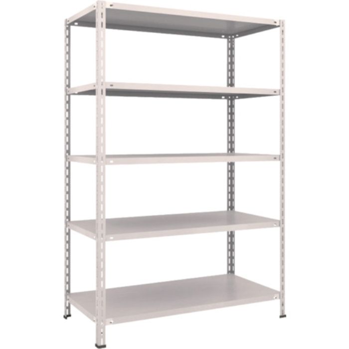 TRUSCO スチールラック 軽量棚 中棚ボルトレス型1200X600X1800 5段 ネオグレー(Tcode:5025559)