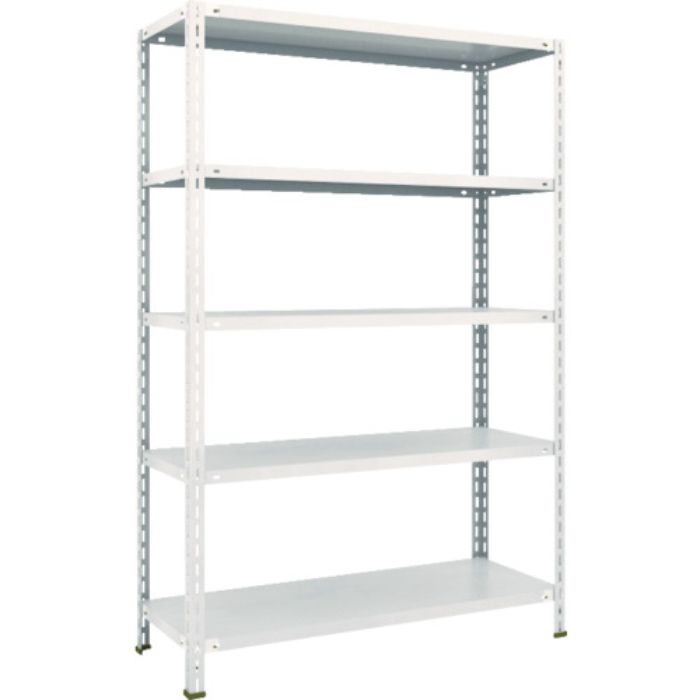 TRUSCO スチールラック 軽量棚 中棚ボルトレス型1200X450X1800 5段 ネオグレー(Tcode:5025532)