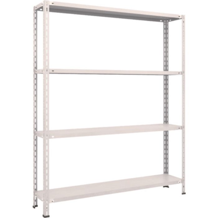 TRUSCO スチールラック 軽量棚 中棚ボルトレス型1500X300X1800 4段 ネオグレー(Tcode:5038367)
