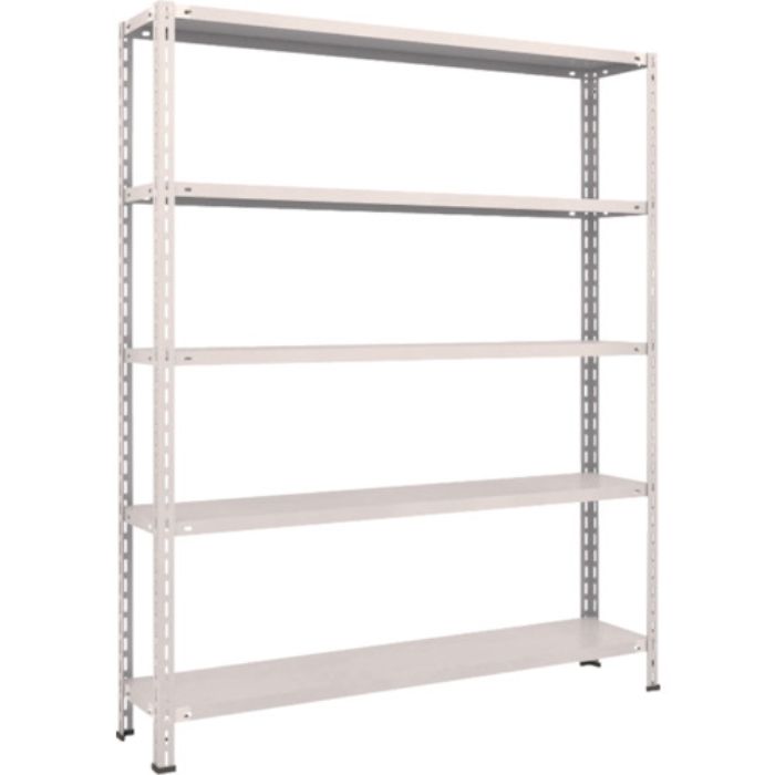 TRUSCO スチールラック 軽量棚 中棚ボルトレス型1500X300X1800 5段 ネオグレー(Tcode:5038375)