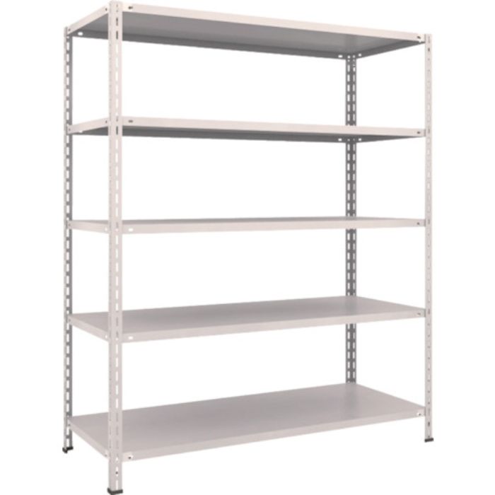 TRUSCO スチールラック 軽量棚 中棚ボルトレス型1500X600X1800 5段 ネオグレー(Tcode:5038413)