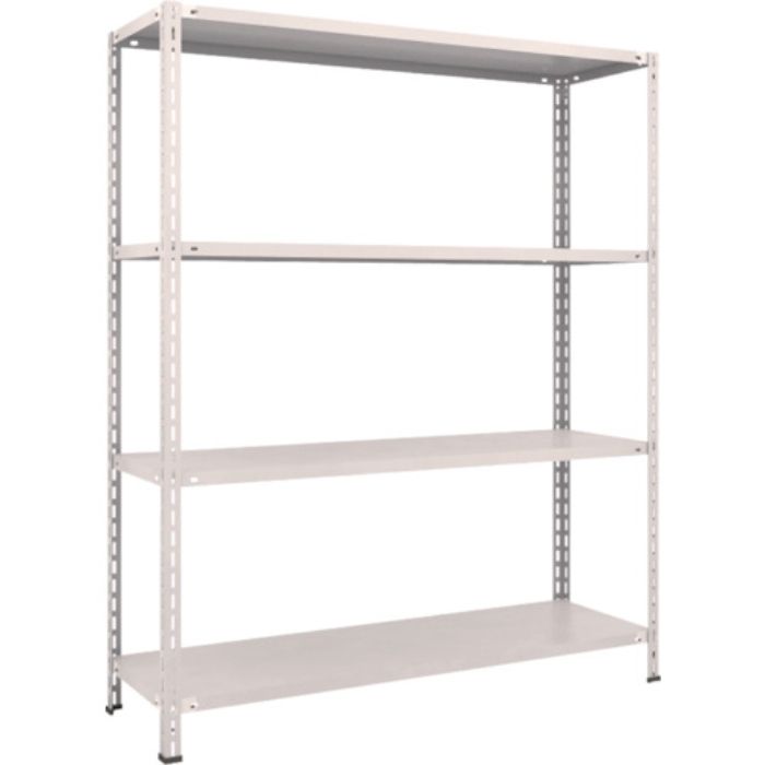 TRUSCO スチールラック 軽量棚 中棚ボルトレス型1500X450X1800 4段 ネオグレー(Tcode:5038383)