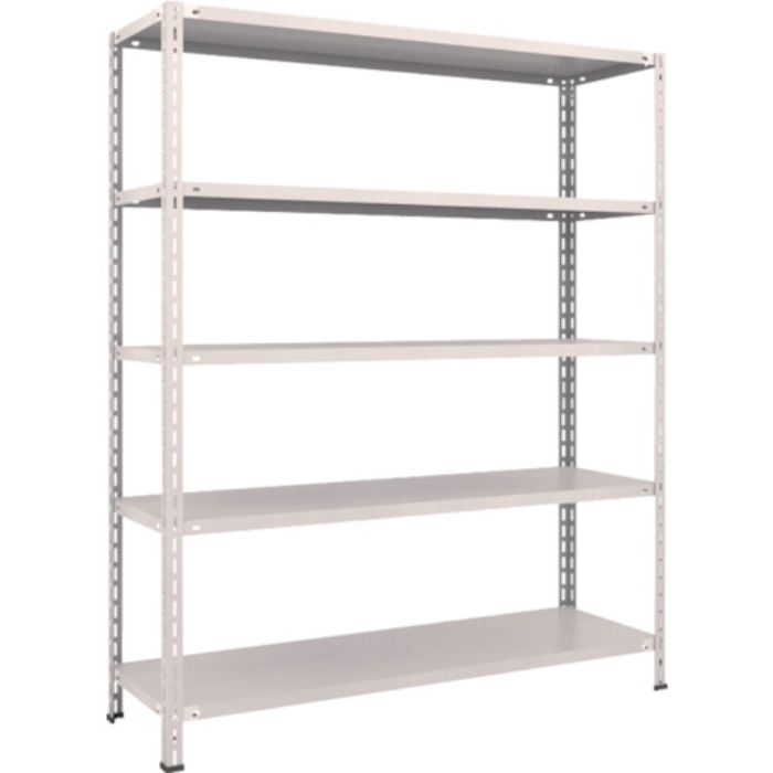 TRUSCO スチールラック 軽量棚 中棚ボルトレス型1500X450X1800 5段 ネオグレー(Tcode:5038391)