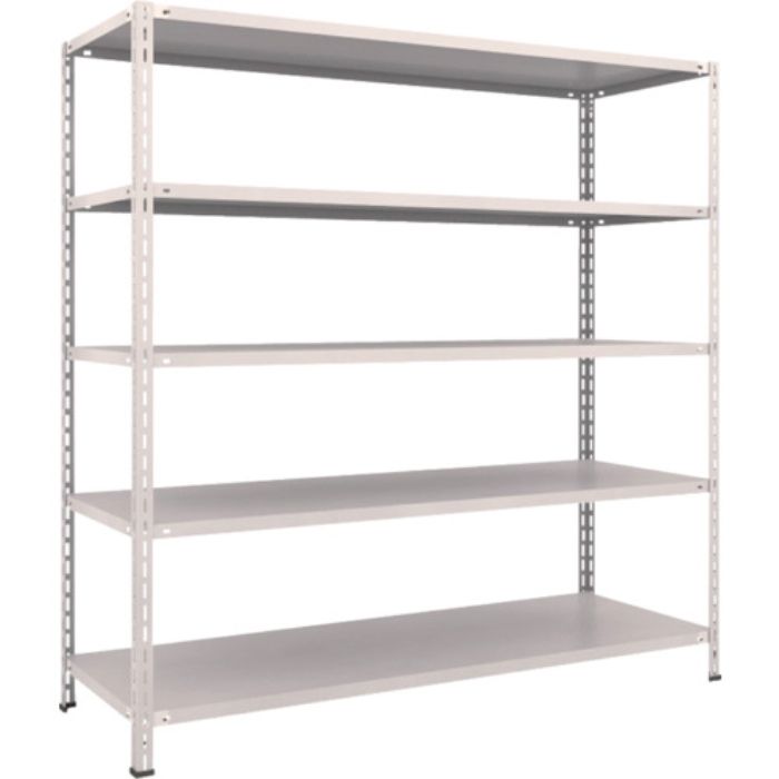 TRUSCO スチールラック 軽量棚 中棚ボルトレス型1800X600X1800 5段 ネオグレー(Tcode:5025826)