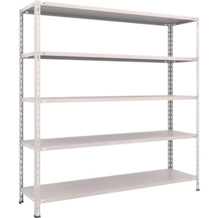 TRUSCO スチールラック 軽量棚 中棚ボルトレス型1800X450X1800 5段 ネオグレー(Tcode:5025800)