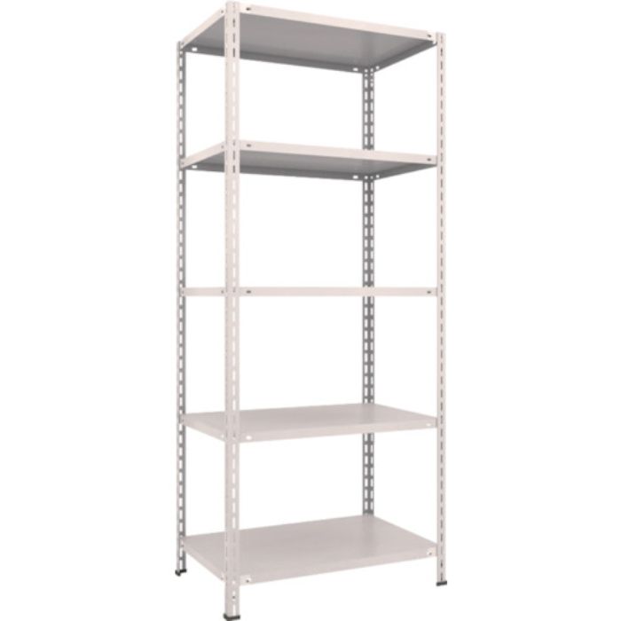 TRUSCO スチールラック 軽量棚 中棚ボルトレス型 875X600X2100 5段 ネオグレー(Tcode:5038464)