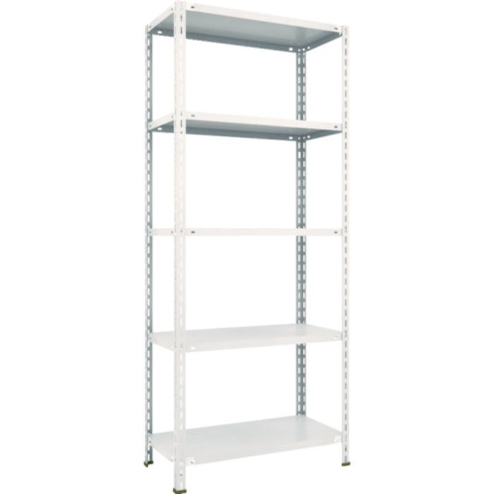 TRUSCO スチールラック 軽量棚 中棚ボルトレス型 875X450X2100 5段 ネオグレー(Tcode:5038448)