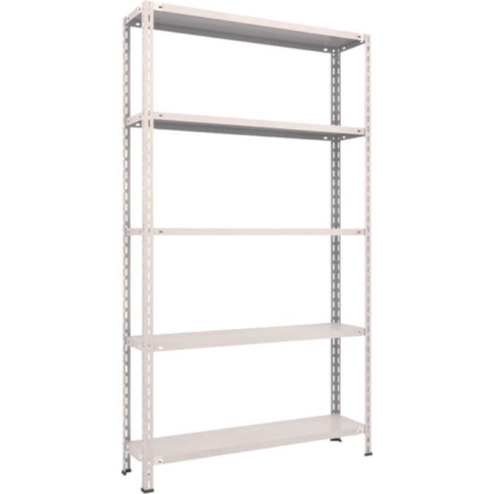 TRUSCO スチールラック 軽量棚 中棚ボルトレス型1200X300X2100 5段 ネオグレー(Tcode:5026105)