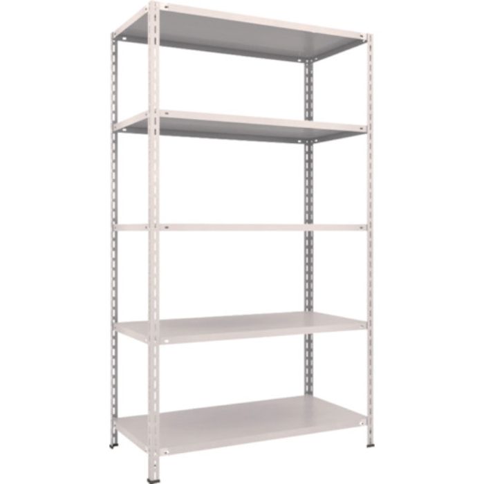 TRUSCO スチールラック 軽量棚 中棚ボルトレス型1200X600X2100 5段 ネオグレー(Tcode:5026148)