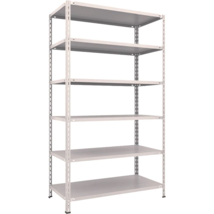 TRUSCO スチールラック 軽量棚 中棚ボルトレス型1200X600X2100 6段 ネオグレー(Tcode:5026156)