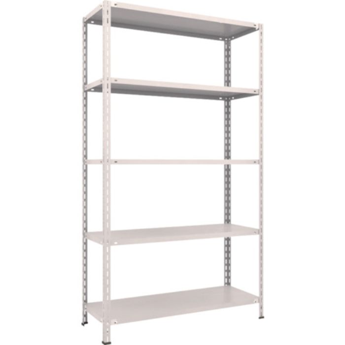 TRUSCO スチールラック 軽量棚 中棚ボルトレス型1200X450X2100 5段 ネオグレー(Tcode:5026121)