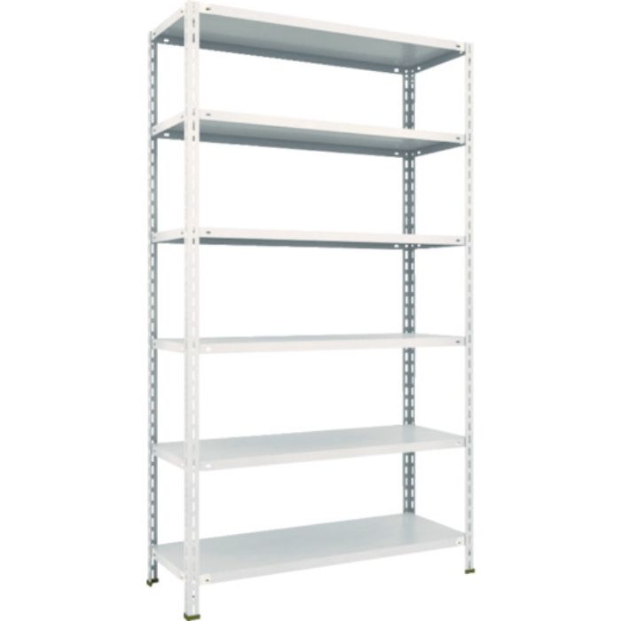 TRUSCO スチールラック 軽量棚 中棚ボルトレス型1200X450X2100 6段 ネオグレー(Tcode:5026130)