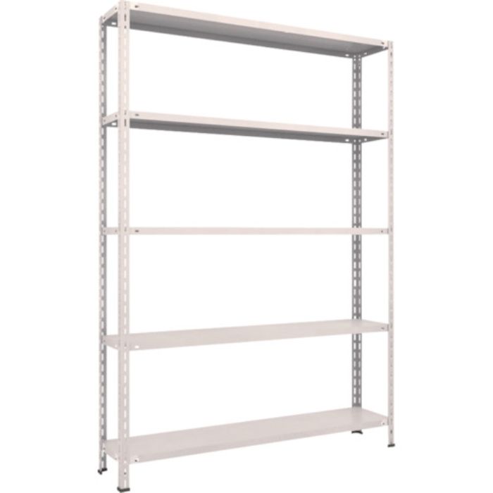 TRUSCO スチールラック 軽量棚 中棚ボルトレス型1500X300X2100 5段 ネオグレー(Tcode:5038481)