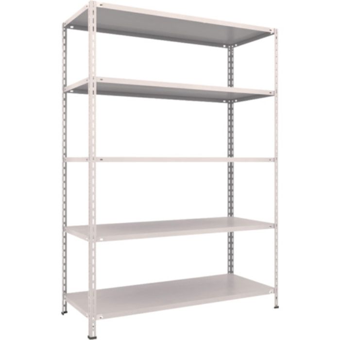 TRUSCO スチールラック 軽量棚 中棚ボルトレス型1500X600X2100 5段 ネオグレー(Tcode:5038529)