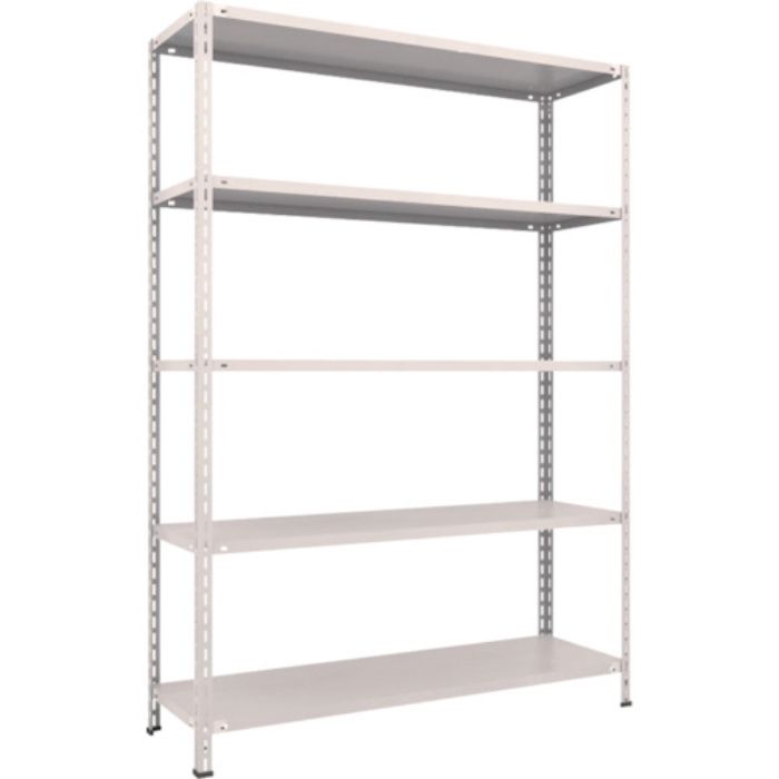 TRUSCO スチールラック 軽量棚 中棚ボルトレス型1500X450X2100 5段 ネオグレー(Tcode:5038502)
