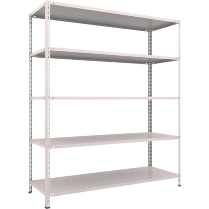 TRUSCO スチールラック 軽量棚 中棚ボルトレス型1800X600X2100 5段 ネオグレー(Tcode:5026202)