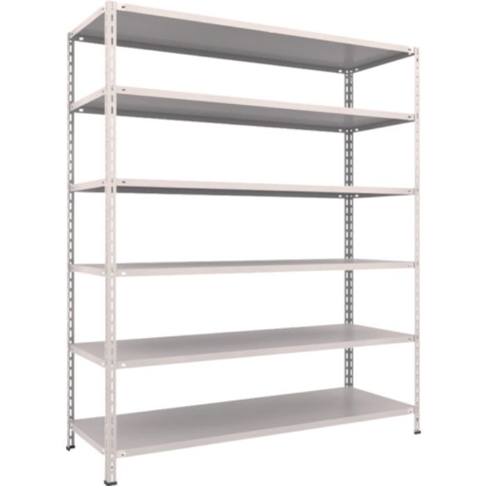 TRUSCO スチールラック 軽量棚 中棚ボルトレス型1800X600X2100 6段 ネオグレー(Tcode:5026211)