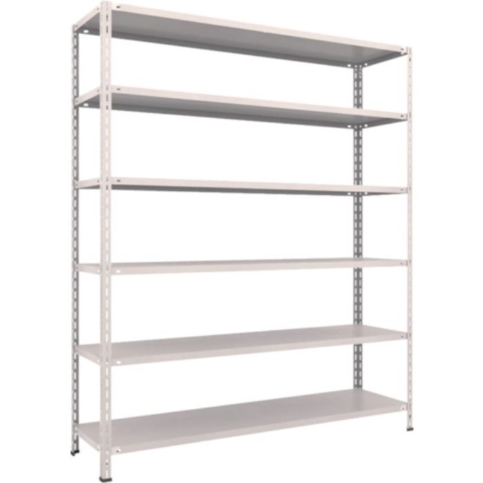 TRUSCO スチールラック 軽量棚 中棚ボルトレス型1800X450X2100 6段 ネオグレー(Tcode:5026199)
