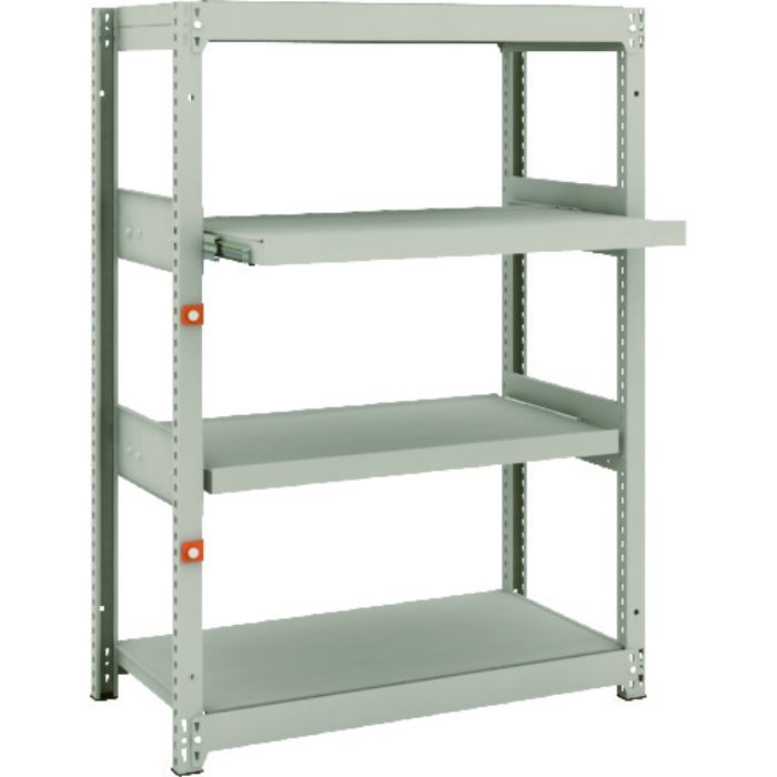 TRUSCO スチールラック M1.5型軽中量棚 860X445XH1200 4段うちスライド2段 単体(Tcode:1497740)