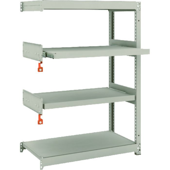 TRUSCO スチールラック M1.5型軽中量棚 860X445XH1200 4段うちスライド2段 連結(Tcode:1497741)