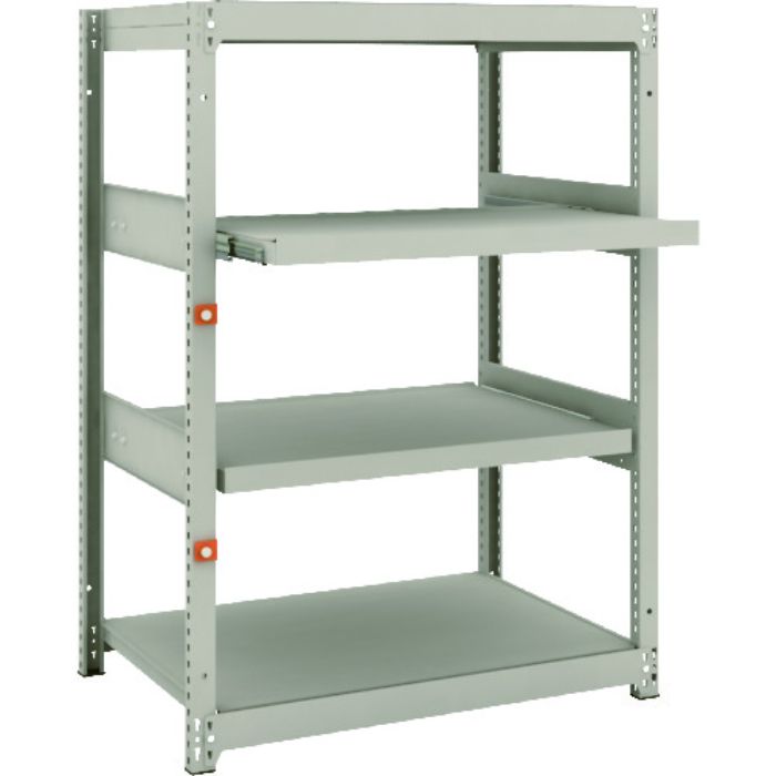 TRUSCO スチールラック M1.5型軽中量棚 860X595XH1200 4段うちスライド2段 単体(Tcode:1497742)