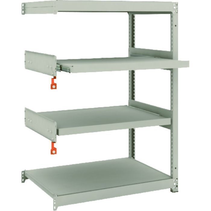 TRUSCO スチールラック M1.5型軽中量棚 860X595XH1200 4段うちスライド2段 連結(Tcode:1497743)