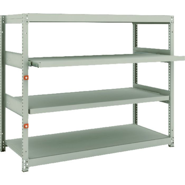 TRUSCO スチールラック M1.5型軽中量棚 1460X595XH1200 4段うちスライド2段 単体(Tcode:1497750)