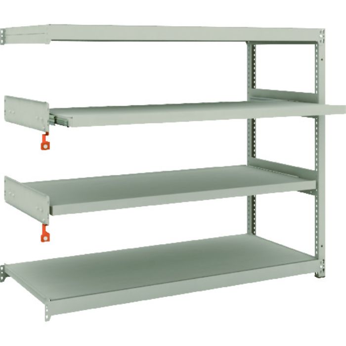 TRUSCO スチールラック M1.5型軽中量棚 1460X595XH1200 4段うちスライド2段 連結(Tcode:1497751)