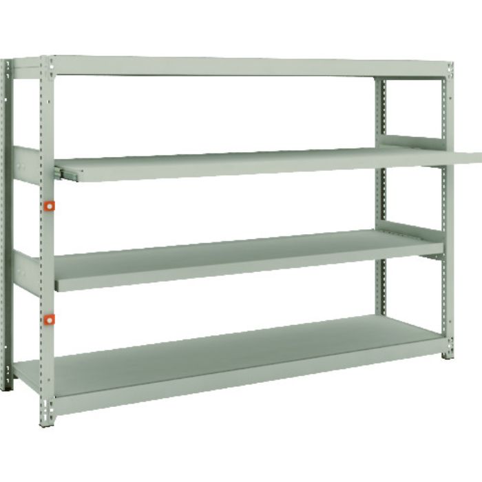 TRUSCO スチールラック M1.5型軽中量棚 1760X445XH1200 4段うちスライド2段 単体(Tcode:1497752)