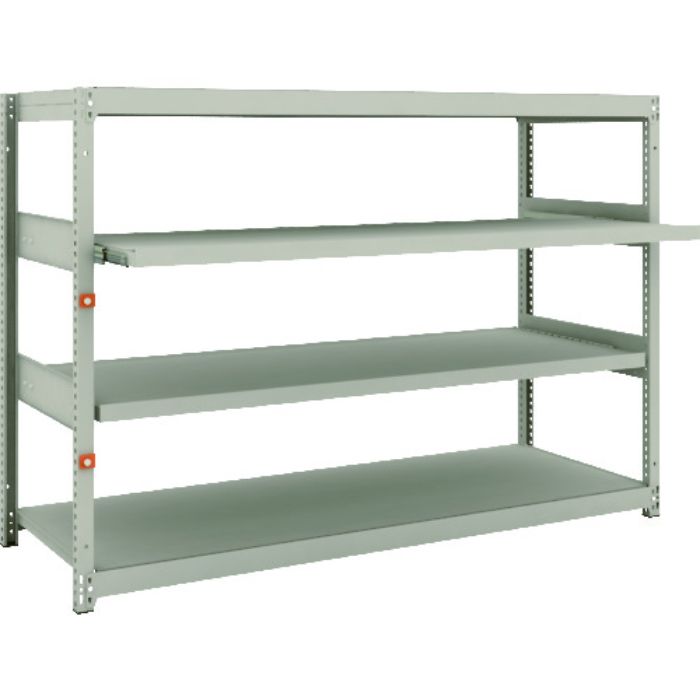 TRUSCO スチールラック M1.5型軽中量棚 1760X595XH1200 4段うちスライド2段 単体(Tcode:1497754)