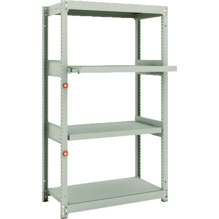 TRUSCO スチールラック M1.5型軽中量棚 860×445×H1500 4段うちスライド2段 単体(Tcode:1497812)