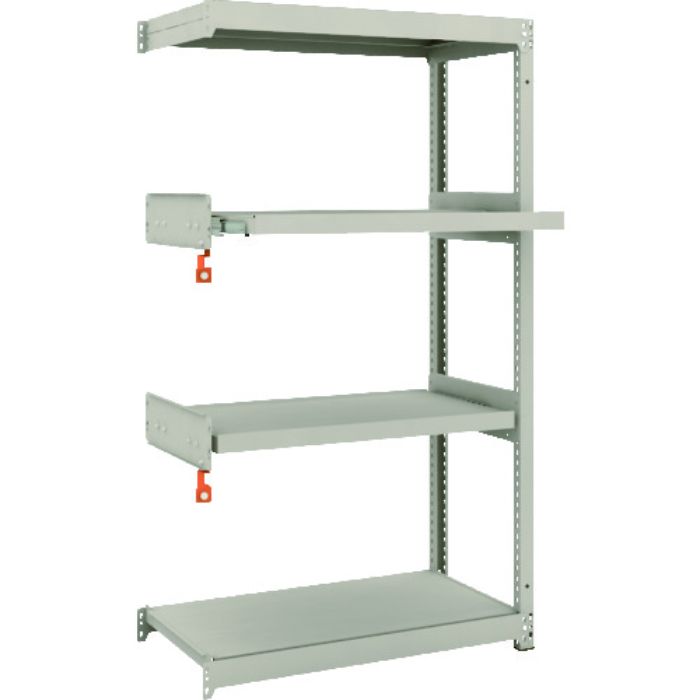 TRUSCO スチールラック M1.5型軽中量棚 860×445×H1500 4段うちスライド2段 連結(Tcode:1497813)