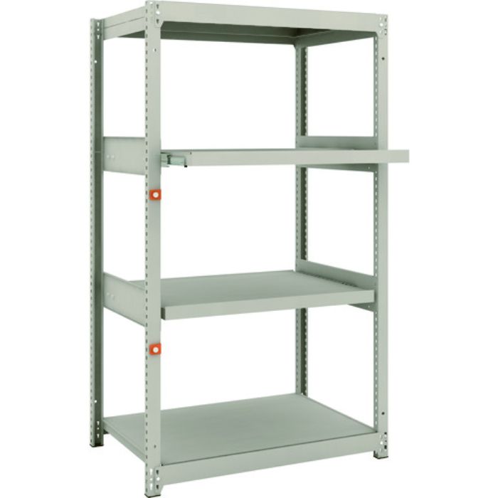 TRUSCO スチールラック M1.5型軽中量棚 860×595×H1500 4段うちスライド2段 単体(Tcode:1497814)