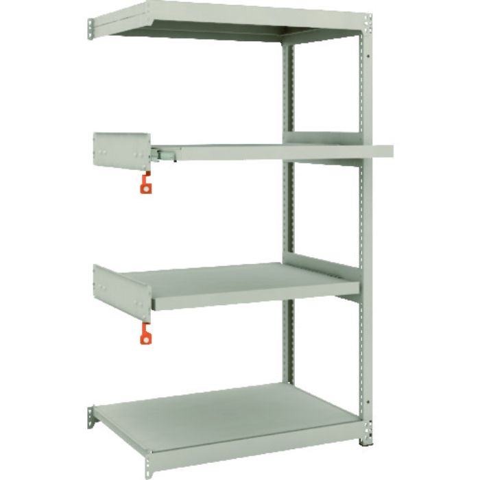 TRUSCO スチールラック M1.5型軽中量棚 860×595×H1500 4段うちスライド2段 連結(Tcode:1497815)