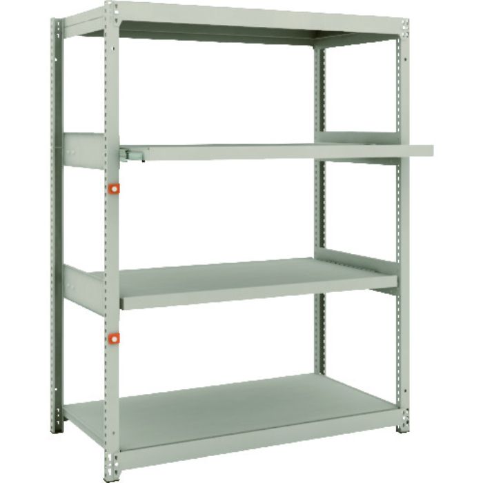 TRUSCO スチールラック M1.5型軽中量棚 1160×595×H1500 4段うちスライド2段 単体(Tcode:1497818)