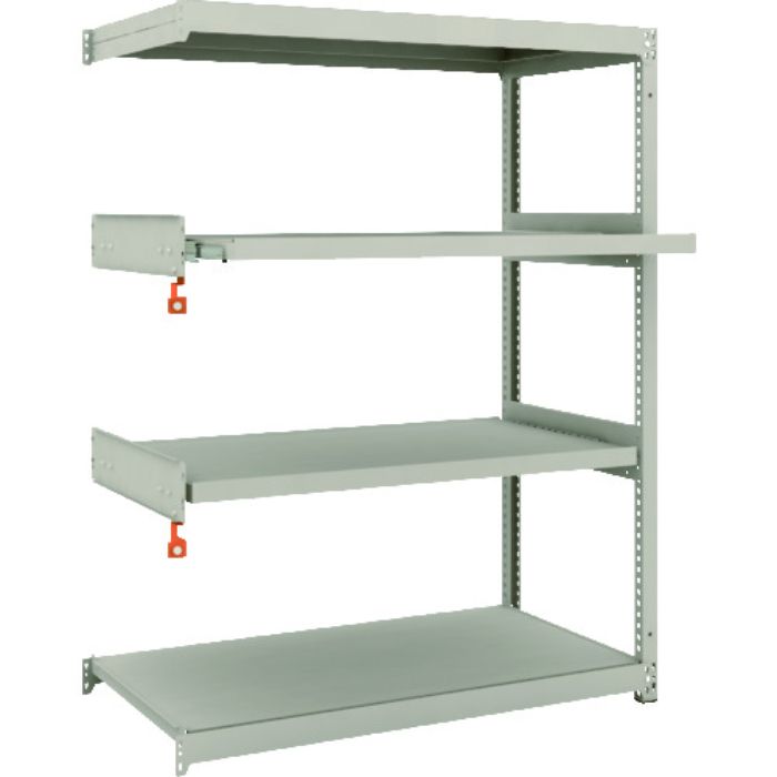 TRUSCO スチールラック M1.5型軽中量棚 1160×595×H1500 4段うちスライド2段 連結(Tcode:1497819)