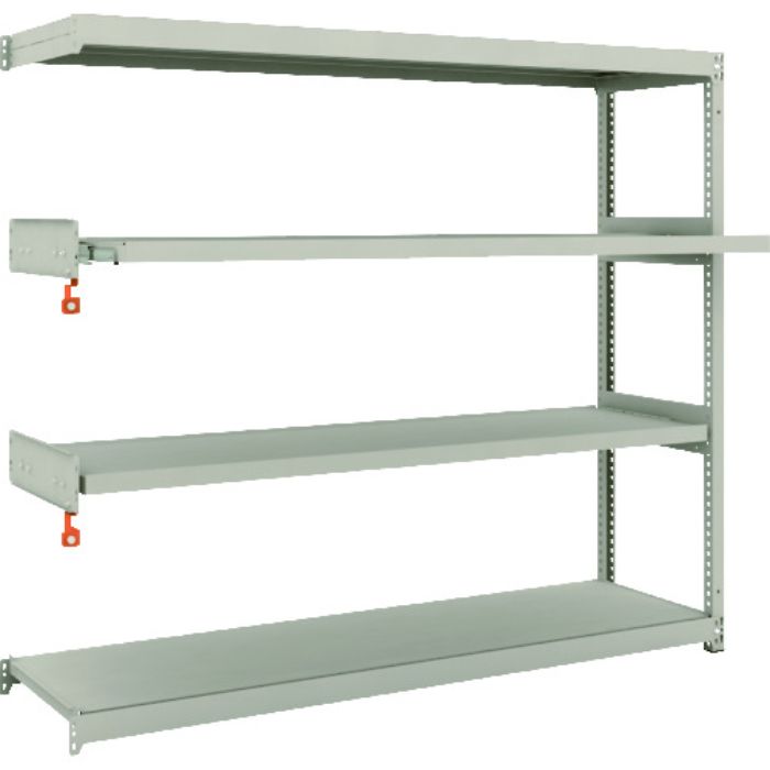 TRUSCO スチールラック M1.5型軽中量棚 1760×445×H1500 4段うちスライド2段 連結(Tcode:1497825)