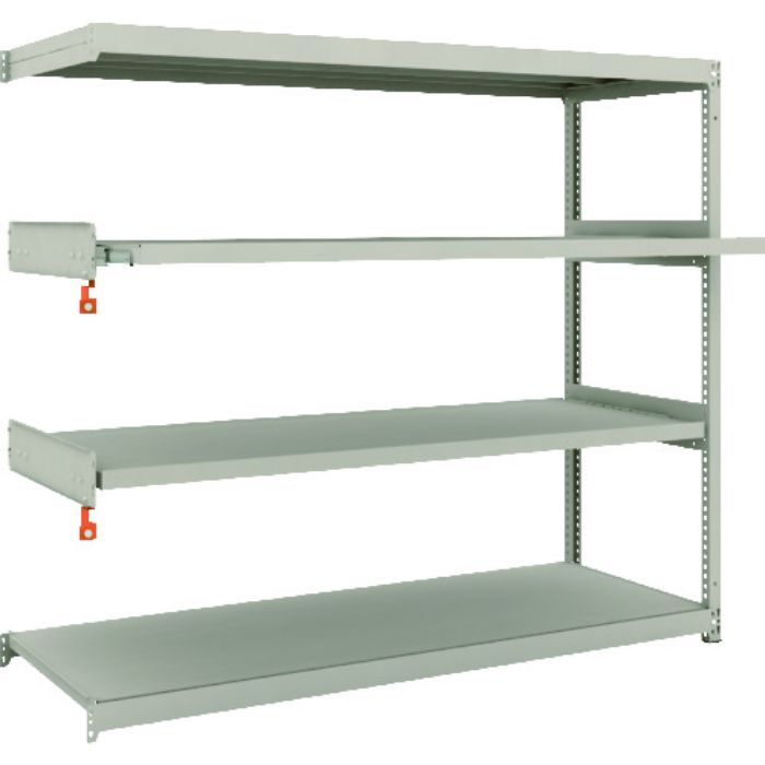 TRUSCO スチールラック M1.5型軽中量棚 1760×595×H1500 4段うちスライド2段 連結(Tcode:1497827)