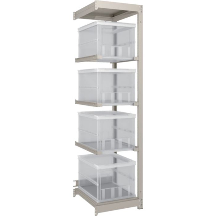 TRUSCO スチールラック M1.5型 オリコン保管タイプ H1800XW430XD595 TSK-О50B透明X4個付  連結(Tcode:2603367)