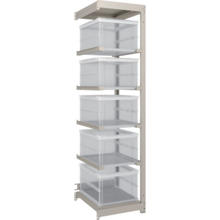 TRUSCO スチールラック M1.5型 オリコン保管タイプ H1800XW430XD595 TSK-О40B透明X5個付 連結(Tcode:2603360)