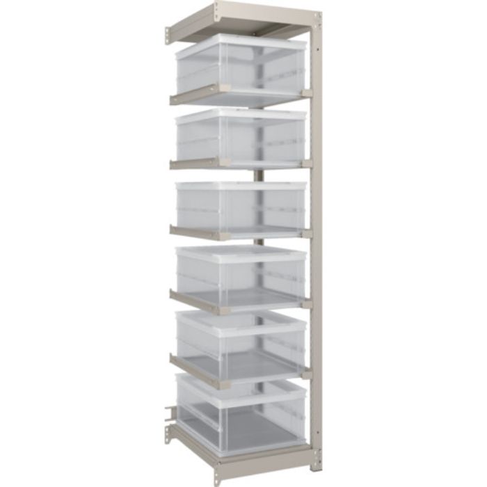 TRUSCO スチールラック M1.5型 オリコン保管タイプ H1800XW430XD595 TSK-О30B透明X6個付 連結(Tcode:2603351)