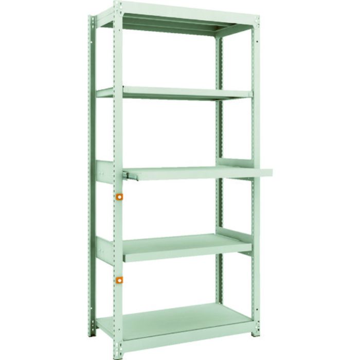 TRUSCO スチールラック M1.5型軽中量棚 860X450XH1800 5段うちスライド2段 単体(Tcode:1163887)